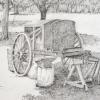 Civil War Blacksmith Cart 11 x 14 Graphite drawing